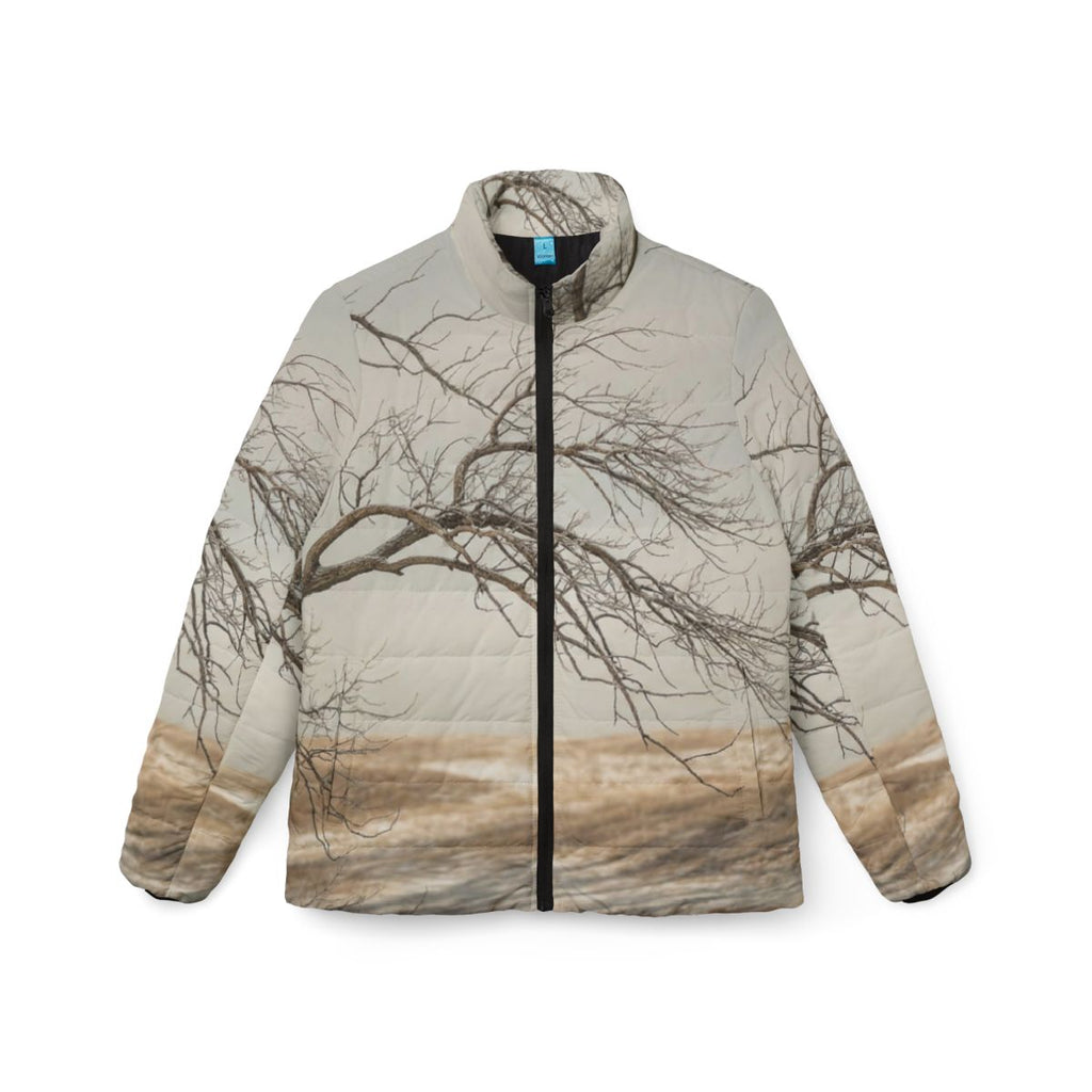 Women's Puffer Jacket - Winter Branch Solitude Landscape |...