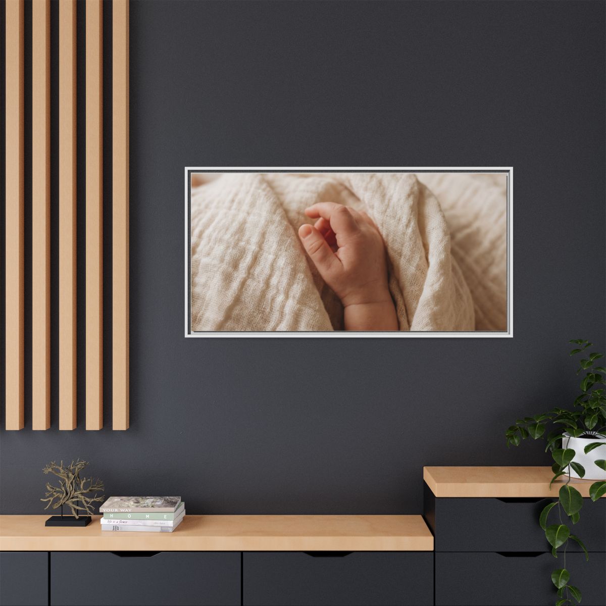 Framed Canvas - Soft Nursery Photography — White / 1.25"