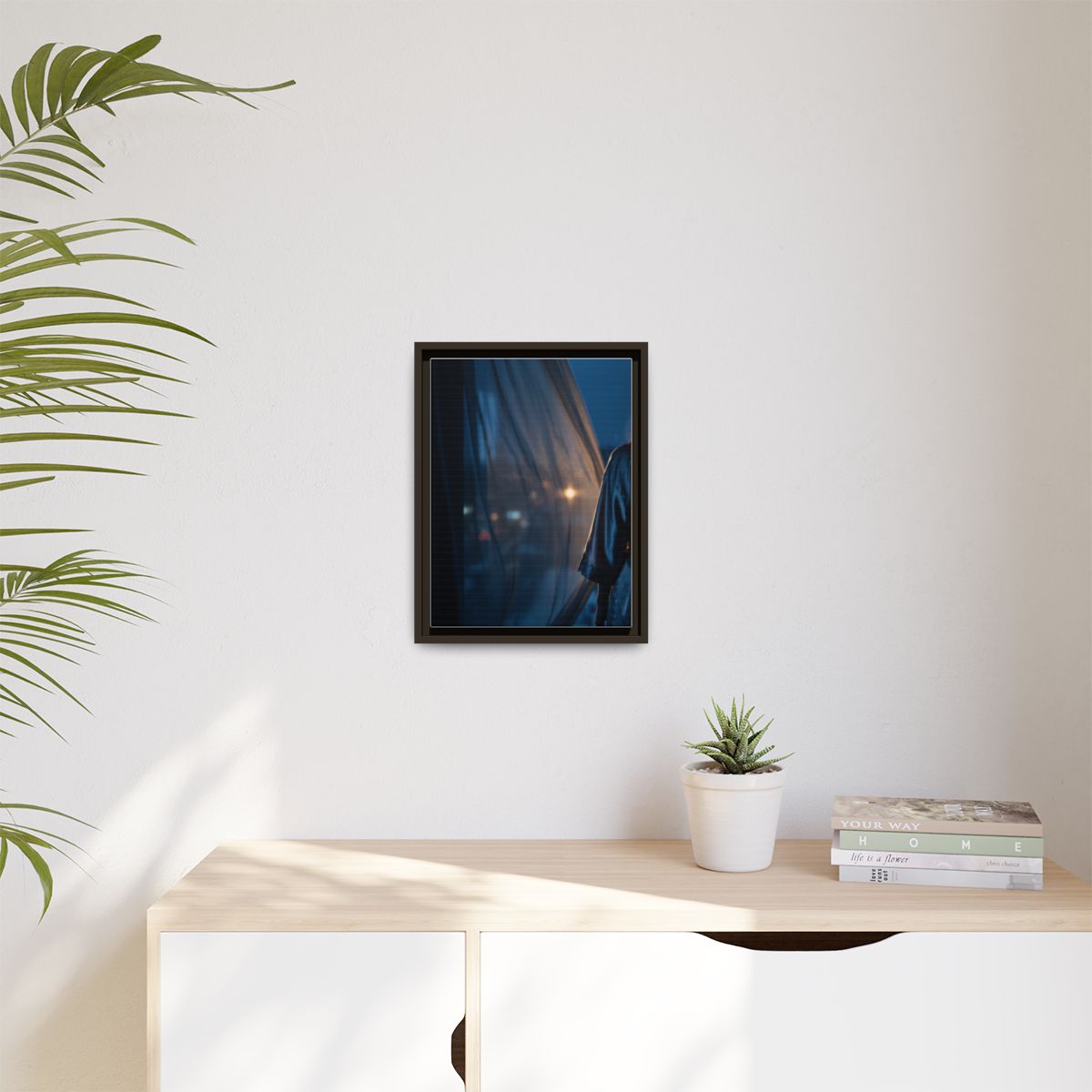 Matte Canvas, Framed - Nocturnal Solitude Silhouette —... |...