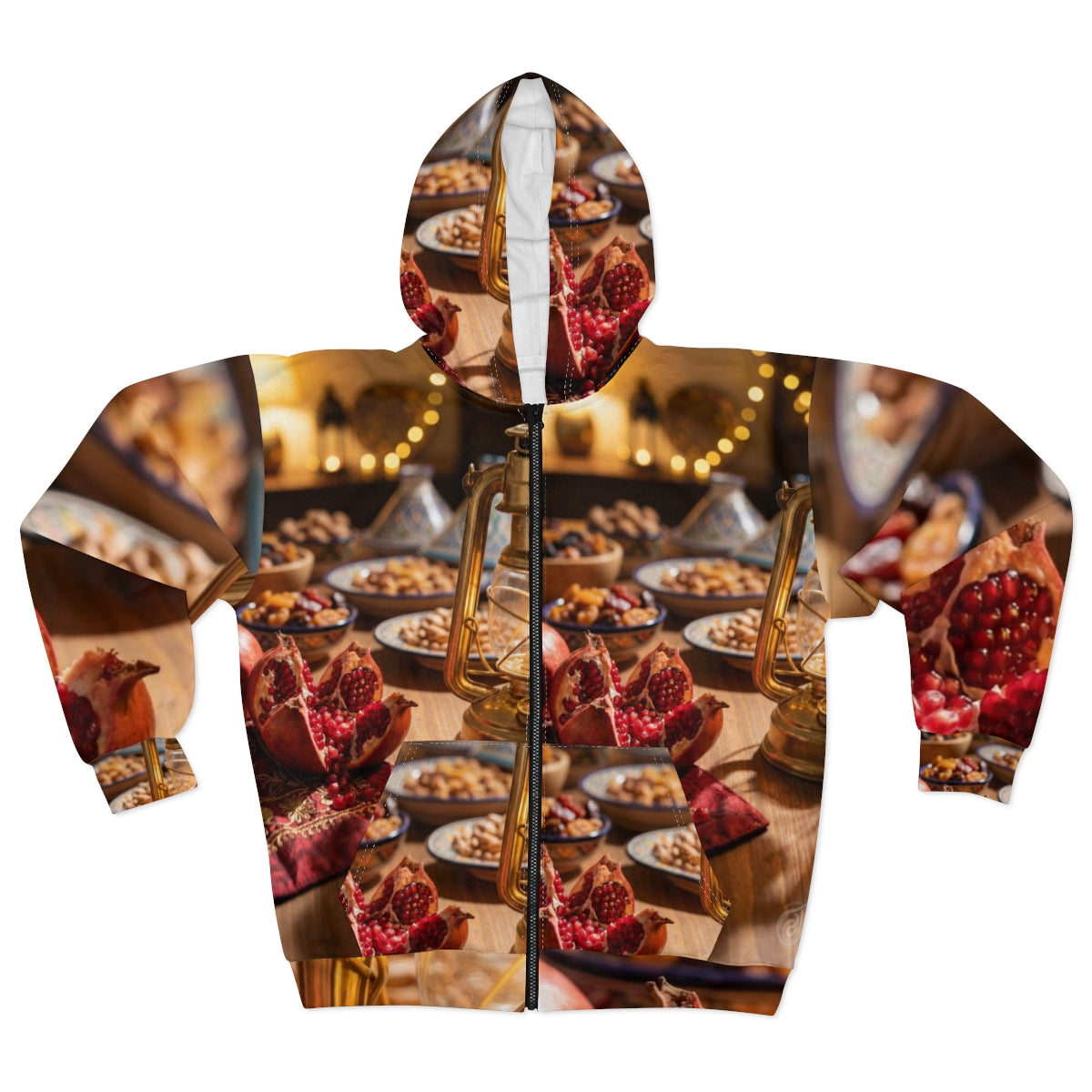 Unisex Zip Hoodie - Amber Twilight Feast | Echovira Gallery