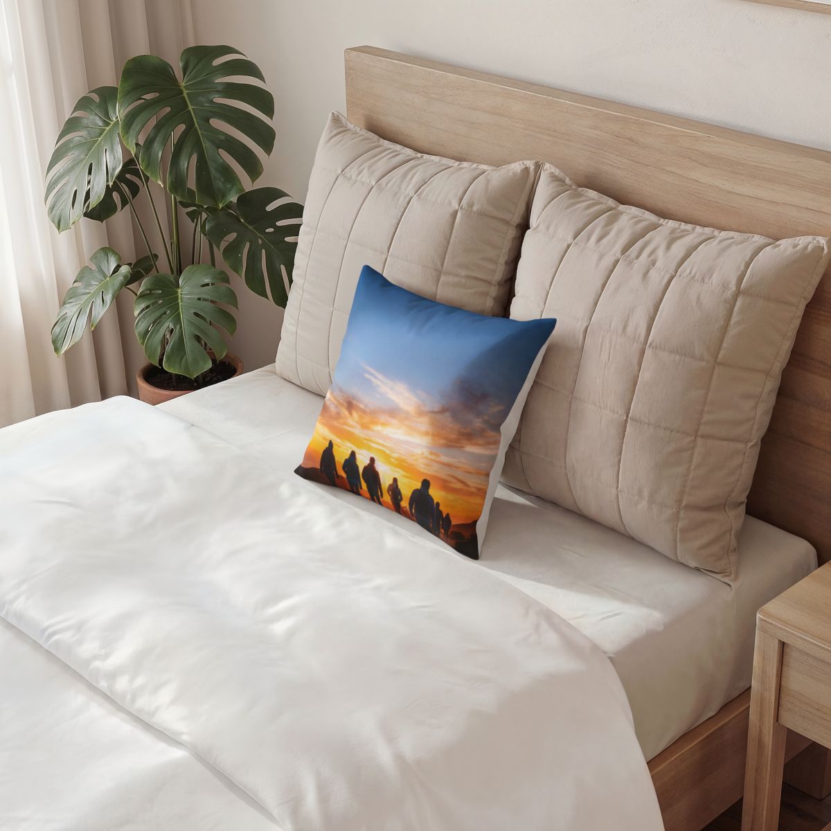 Poly Velvet Pillow - Epic Mountain Sunrise