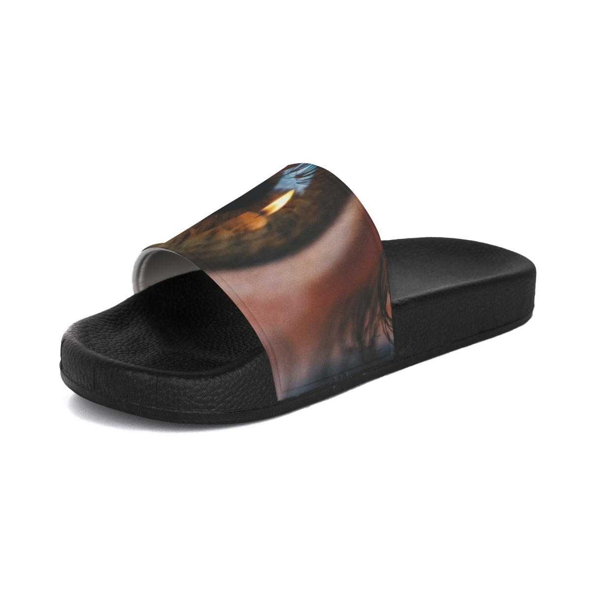 Women's Slide Sandals - Amber Iris Reflection Fine Art Print...