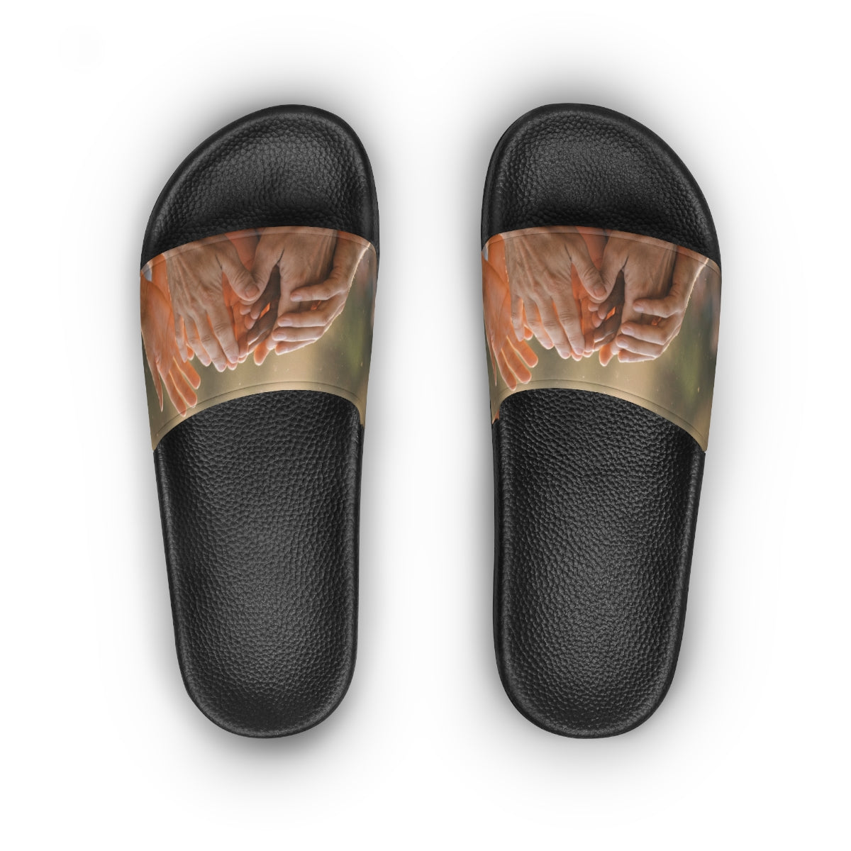 Women's Slide Sandals - Golden Rays of Unity Wall Art |...