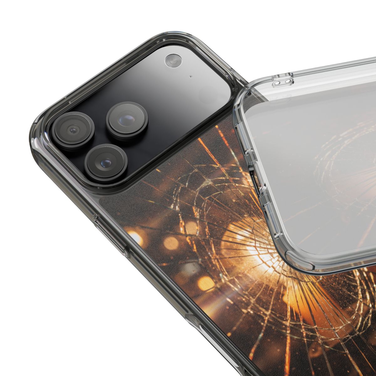 Clear Impact-Resistant Case - Fractured Glow