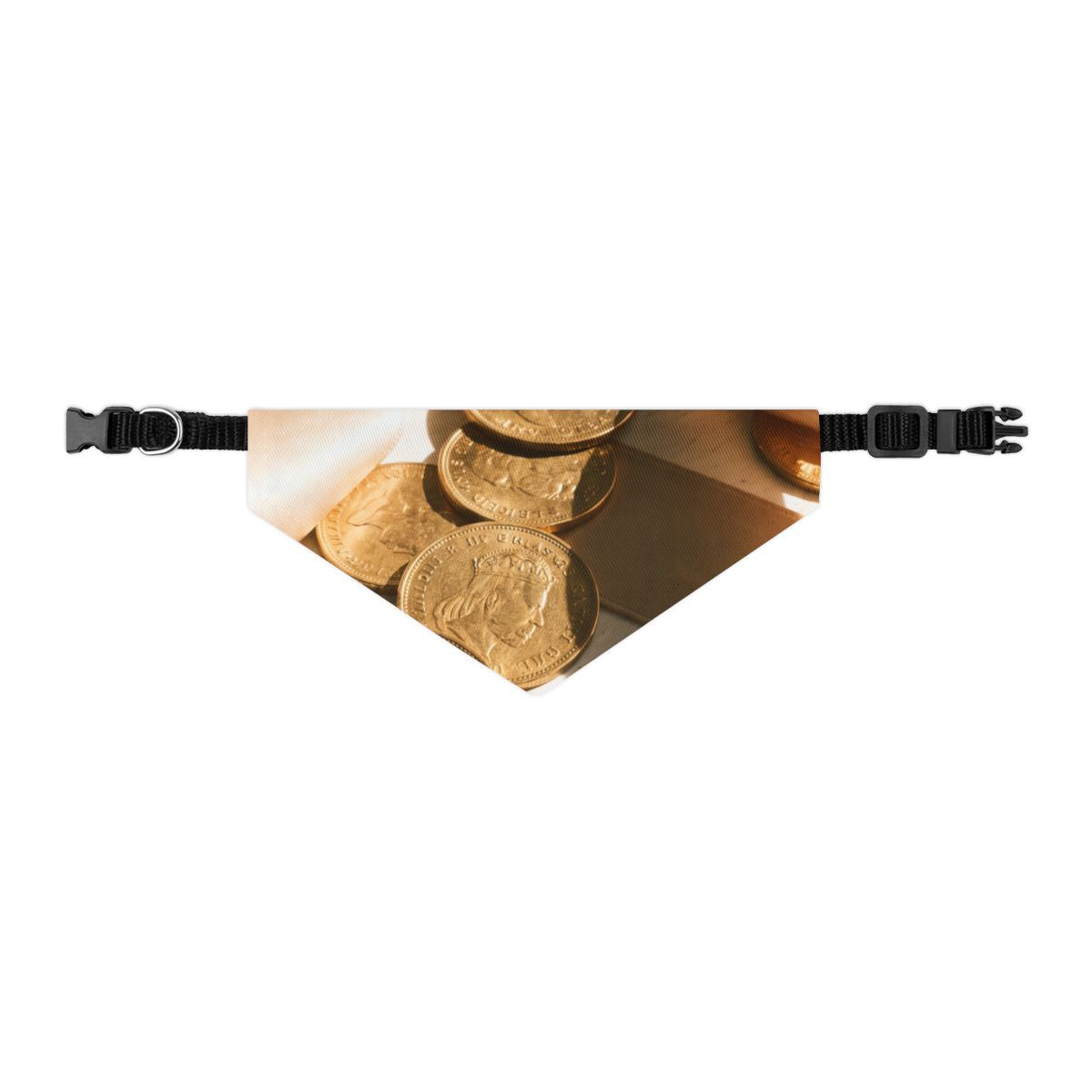 Pet Bandana Collar - Sovereign Gold Coins & Satin Ribbon Art...