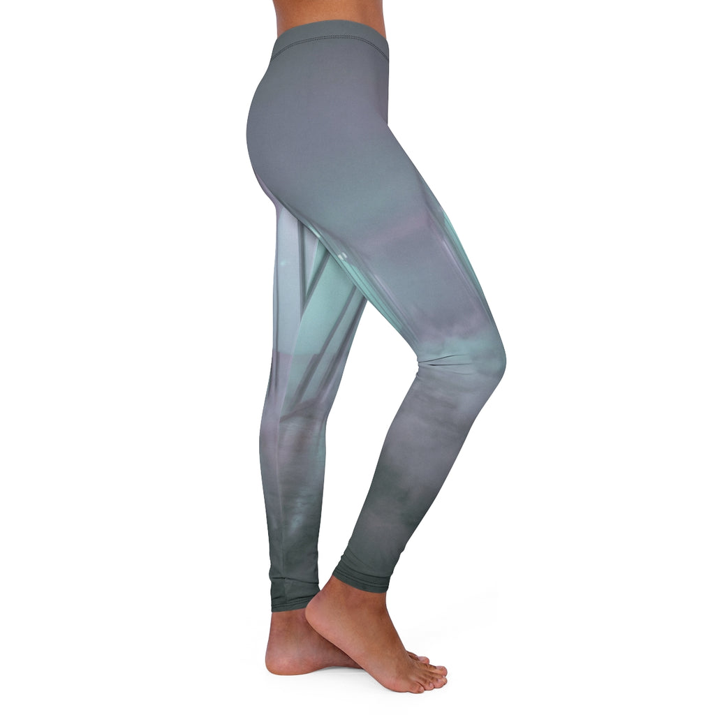 Women's Casual Spandex Leggings - Liminal Corridor Fog Art...