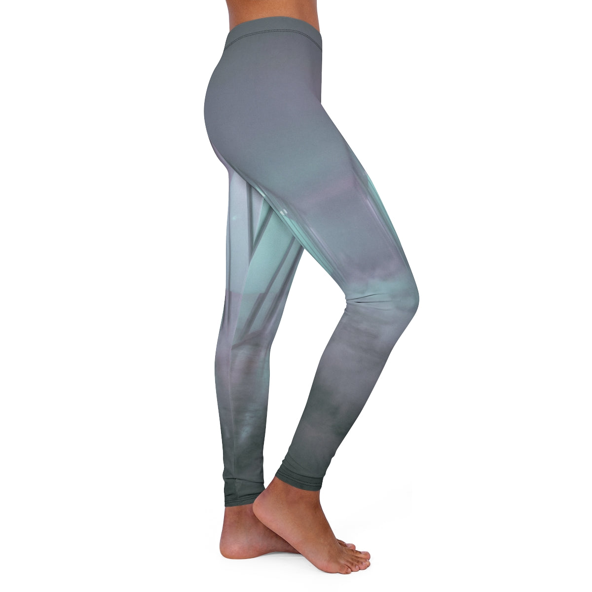 Women's Casual Spandex Leggings - Liminal Corridor Fog Art...