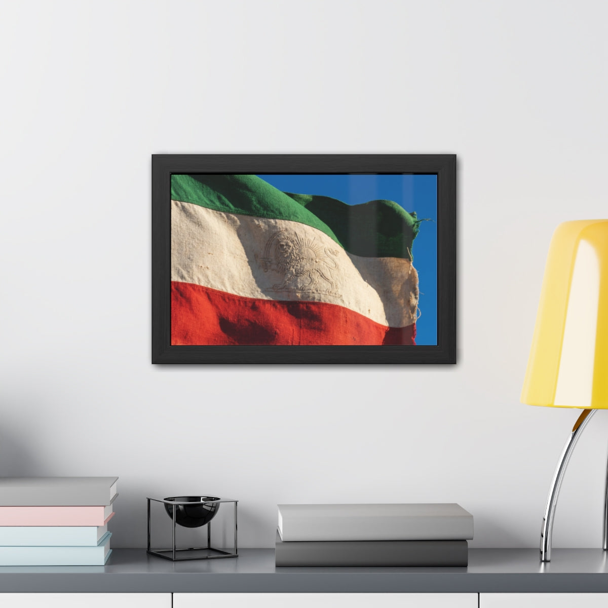 Framed Posters - Vintage Persian Lion and Sun Heritage Flag...