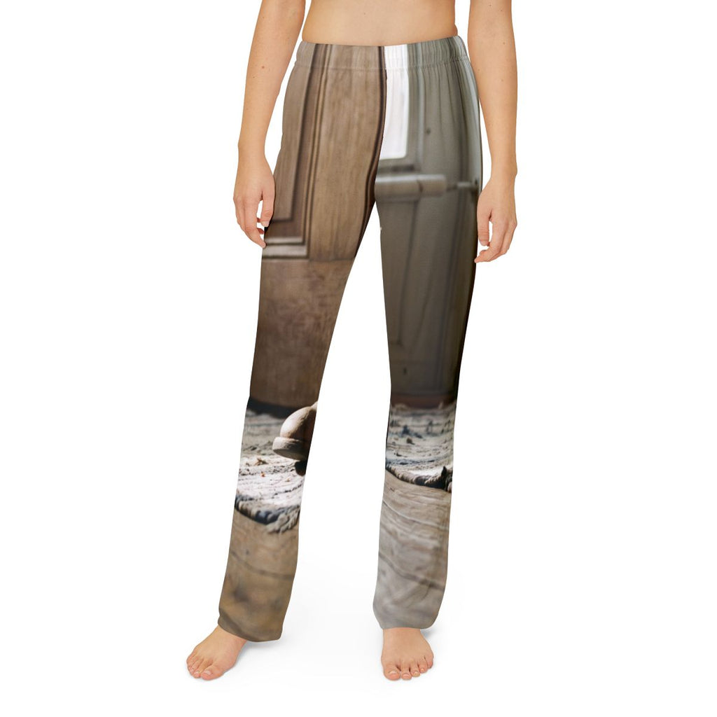 Kids Lounge Pants with Rustic Boots Art
