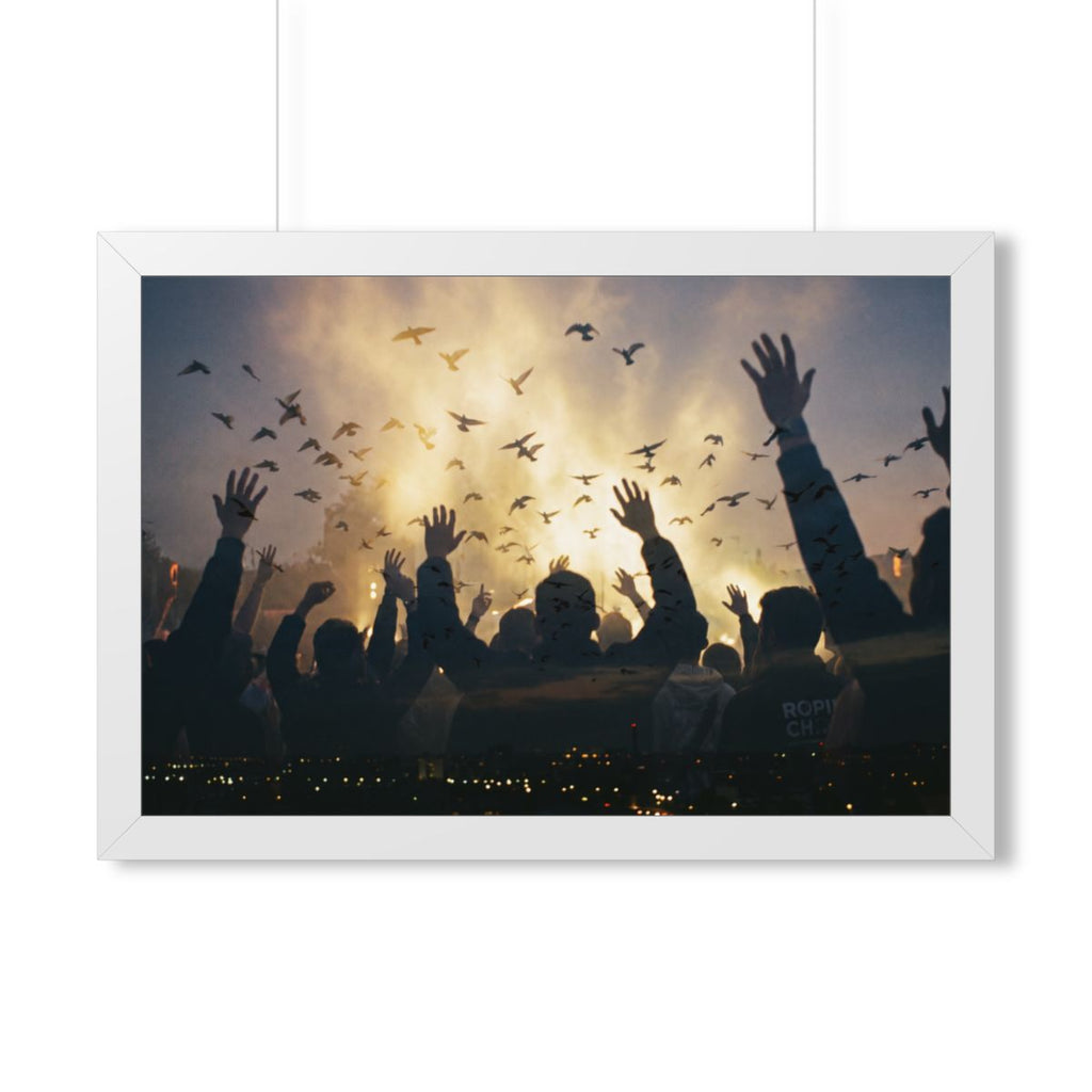 Framed Horizontal Poster - Euphoric Solstice Silhouette Art...