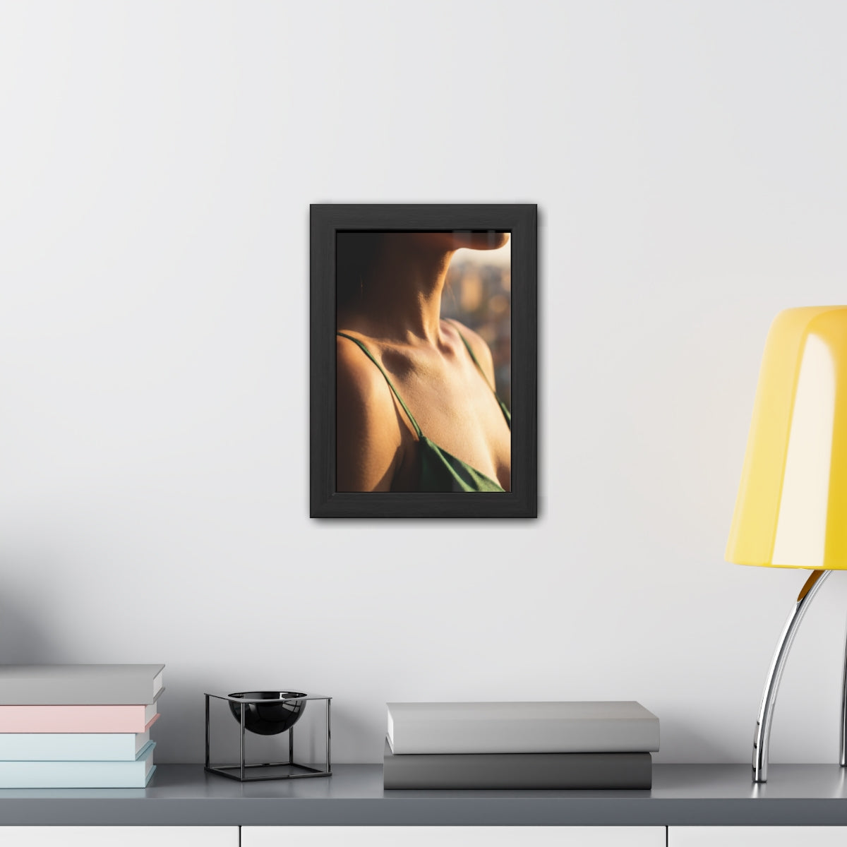 Golden Hour Framed Poster - Elegant Sunkissed Art — Portrait...