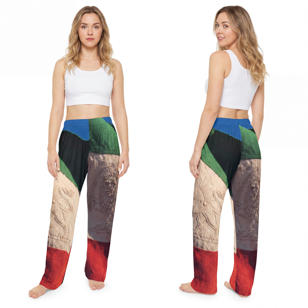 Women's Pajama Pants - Vintage Persian Lion and Sun Flag Art...