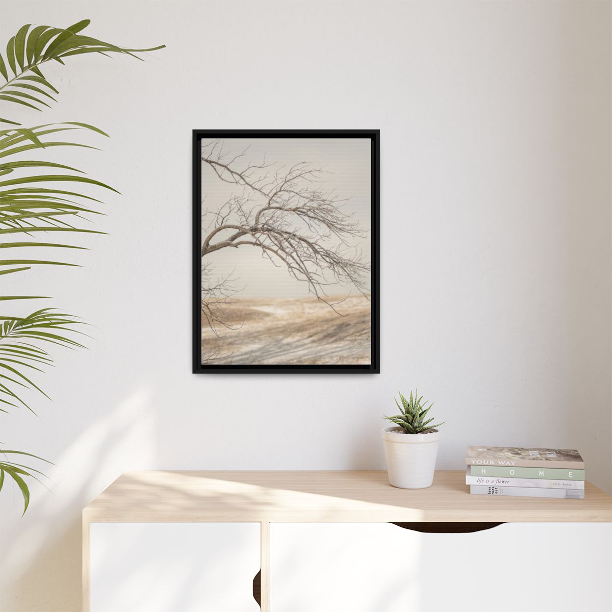 Matte Canvas, Framed - Winter Branch Solitude Landscape —......