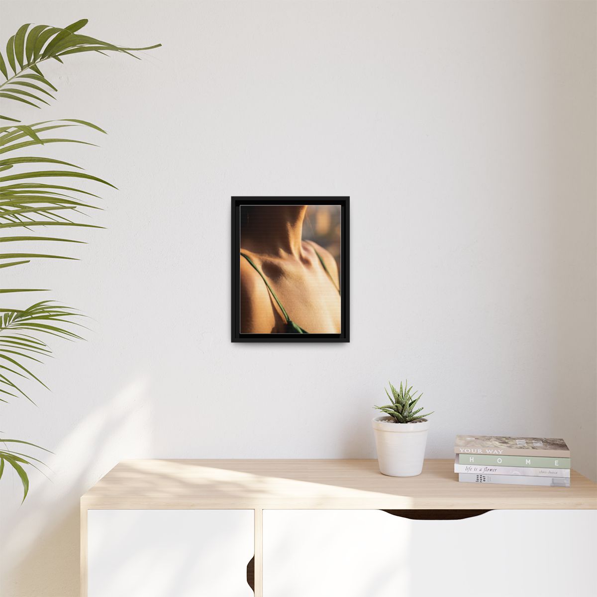 Golden Hour Matte Canvas - Framed Sunset Wall Art — Black /...