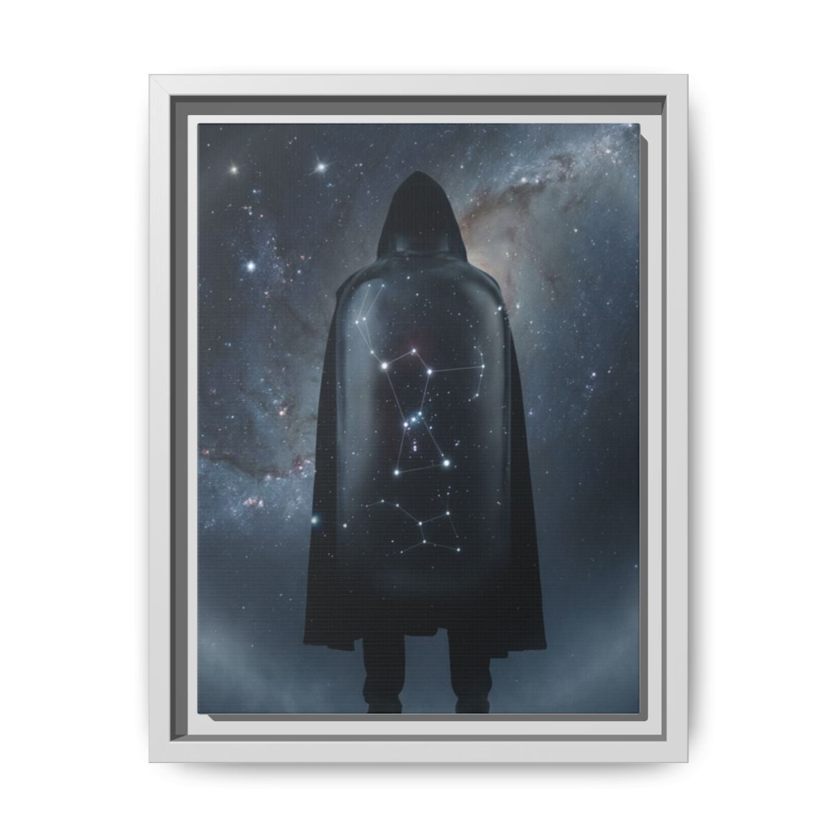 Framed Matte Canvas - Cosmic Sentinel — White / 1.25" (8×10, 9×12, 11×14, 12×16, 10×20, 12×18, 16×20, 16×24, 18×24, 12×36, 20×24, 16×32, 20×30, 24×30, 24×32, 16×48, 24×36, 24×48, 30×40, 20×60, 32×48, 30×60 & 40×60)