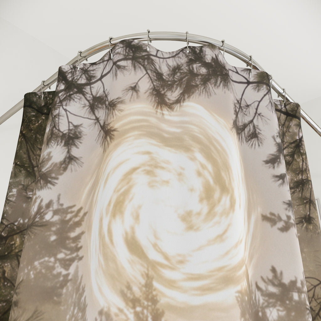 Shower Curtain - Luminous Forest Portal | Echovira Gallery