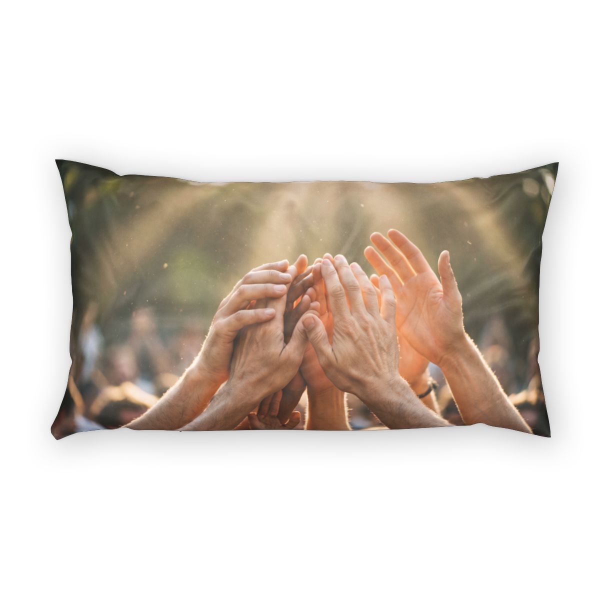Cotton Pillow Sham - Golden Rays of Unity Wall Art |...