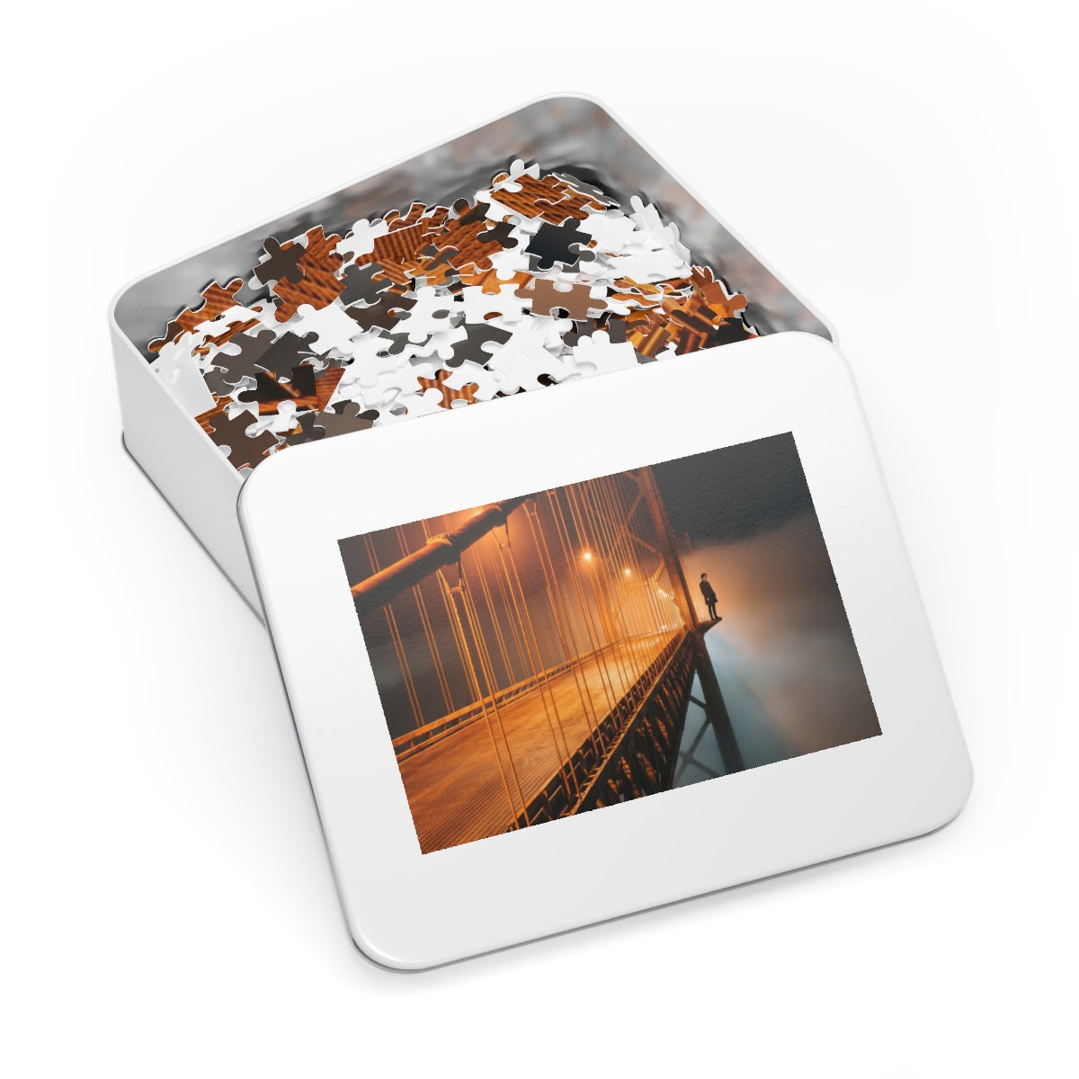 Jigsaw Puzzle with Tin - Nocturne Bridge Solitude (30, 110...