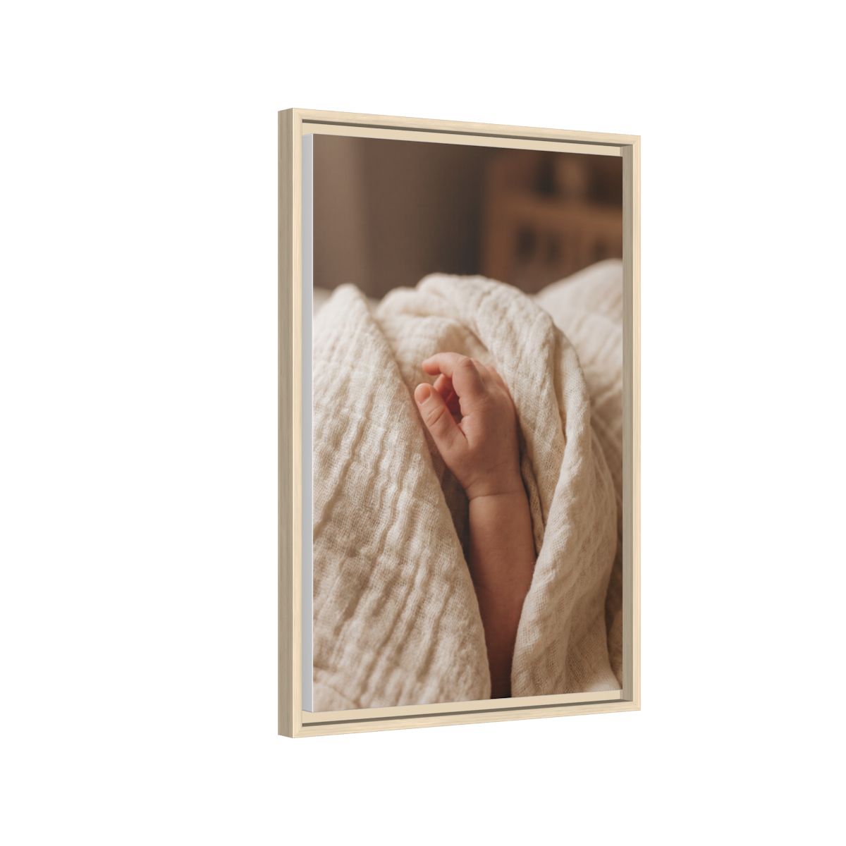 Framed Matte Canvas - Tender Newborn Hand (8×10, 9×12, 11×14, 12×16, 10×20, 12×18, 16×20, 16×24, 12×36, 18×24, 20×24, 16×32, 20×30, 24×30, 16×48, 24×32, 24×36, 24×48, 20×60, 30×40, 32×48, 30×60 & 40×60)