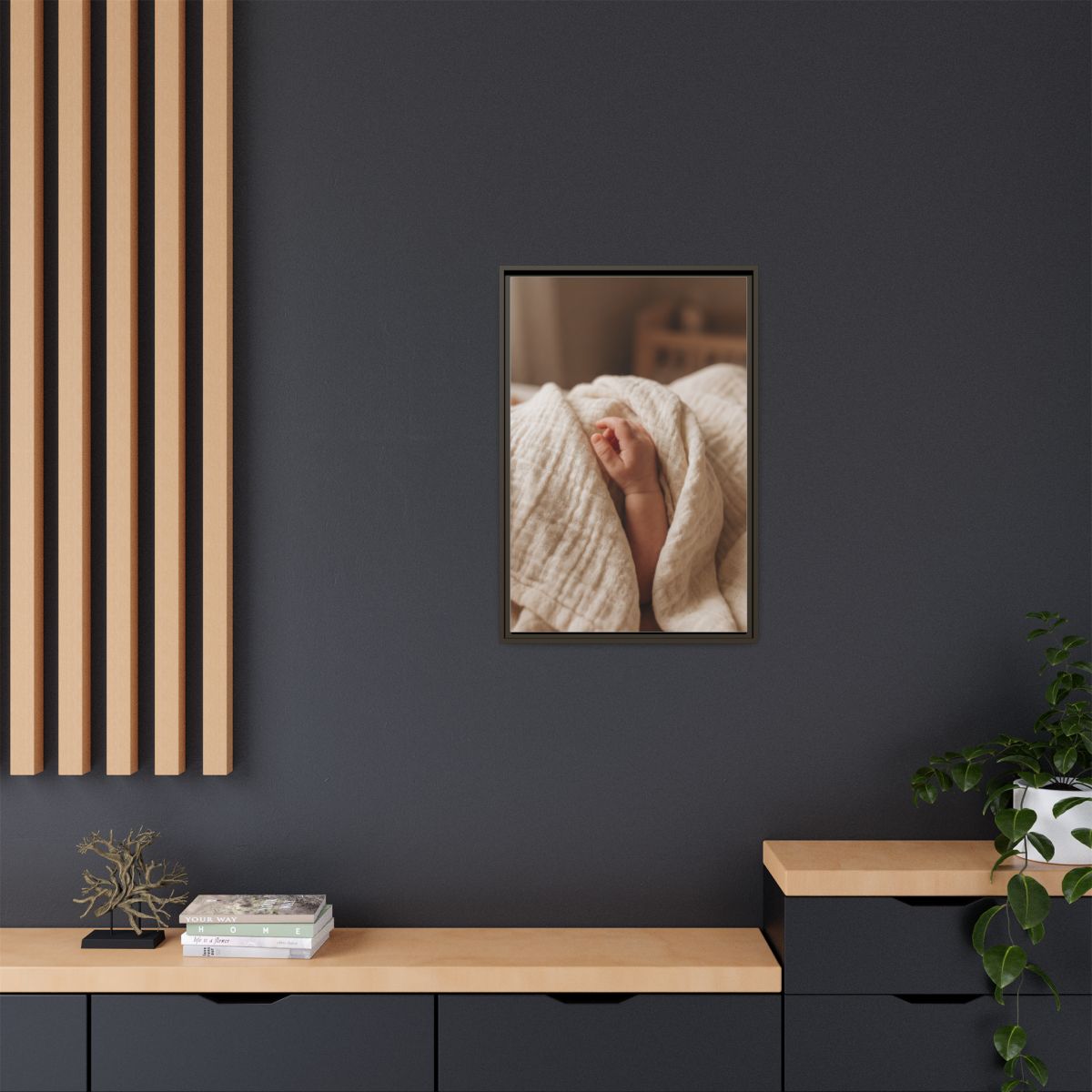 Framed Matte Canvas - Neutral Nursery — Espresso / 1.25"