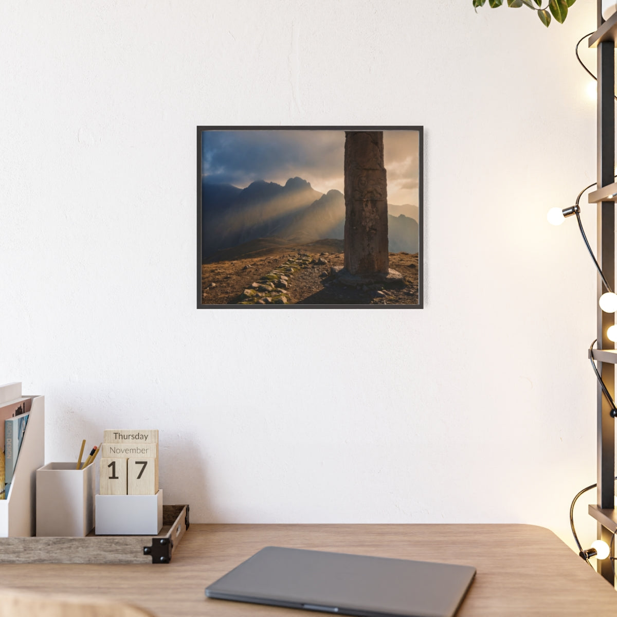 Wooden Framed Poster - Mystic Peak