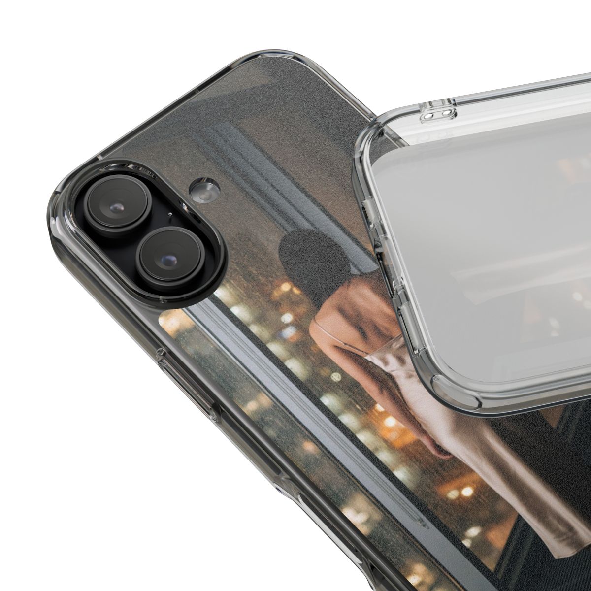 Clear Impact-Resistant Cases - Midnight Rain Clear Phone......