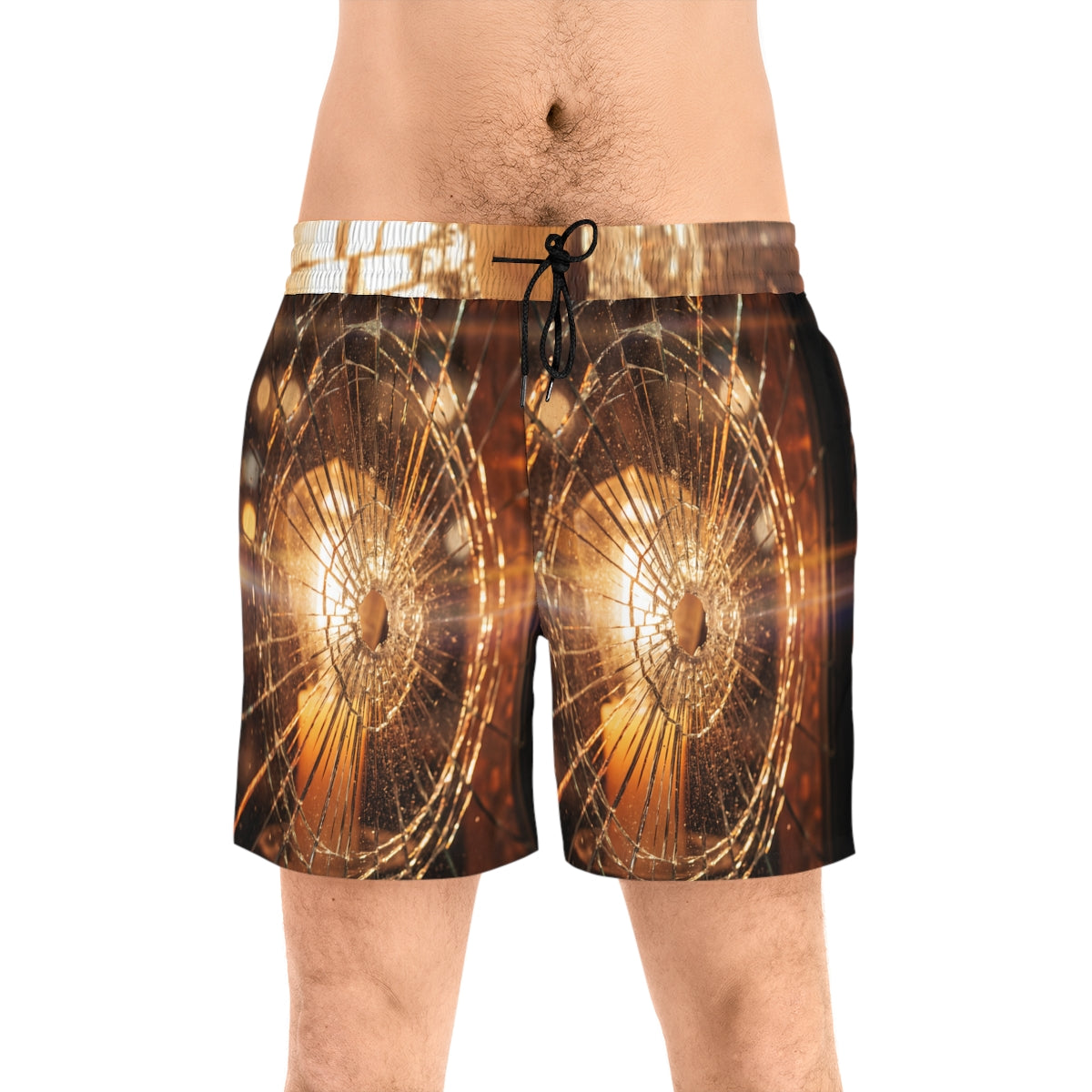 Men's Mid-Length Swim Shorts - Shattered Light Golden... |...