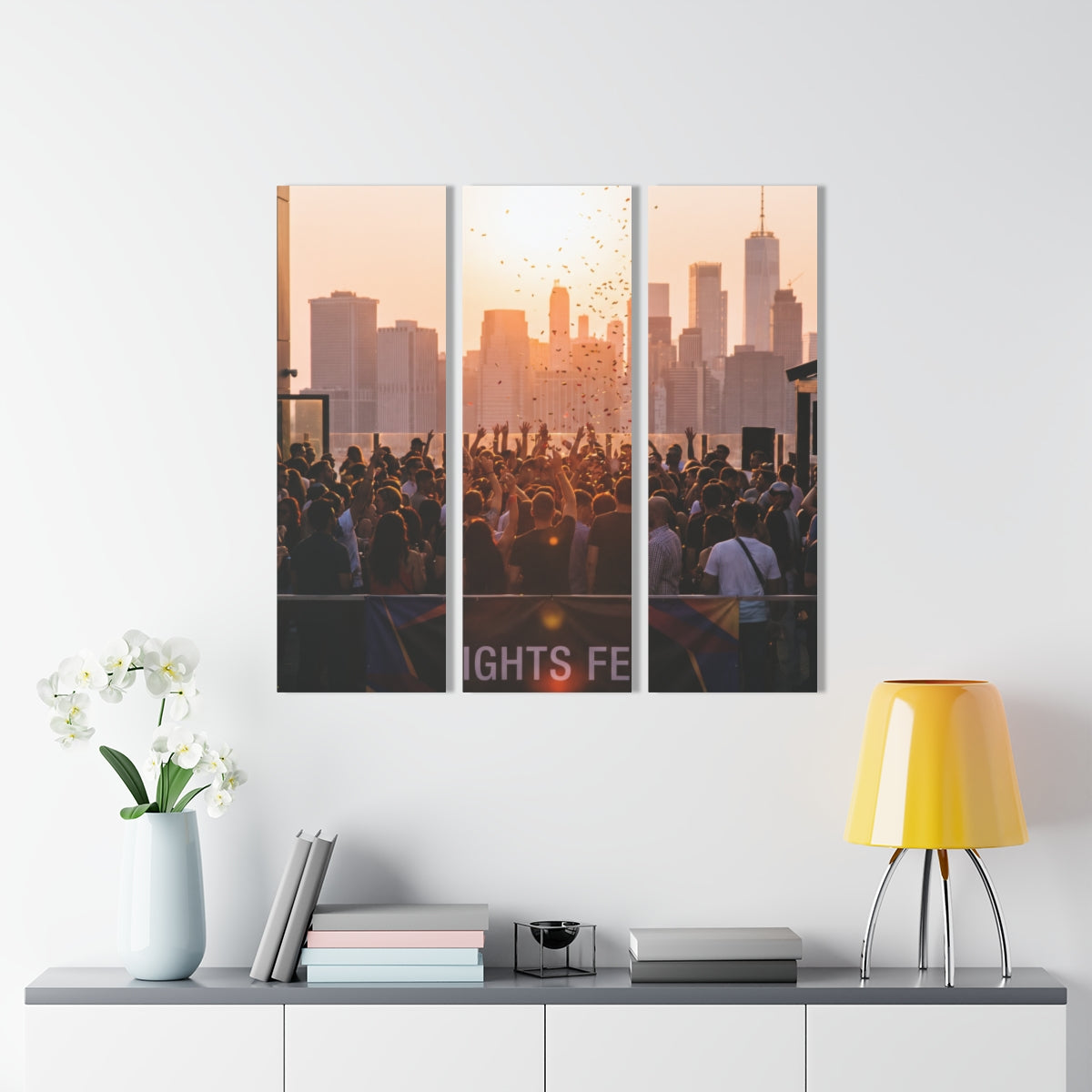 Acrylic Triptych Prints - Sunset Skyline | Echovira Gallery