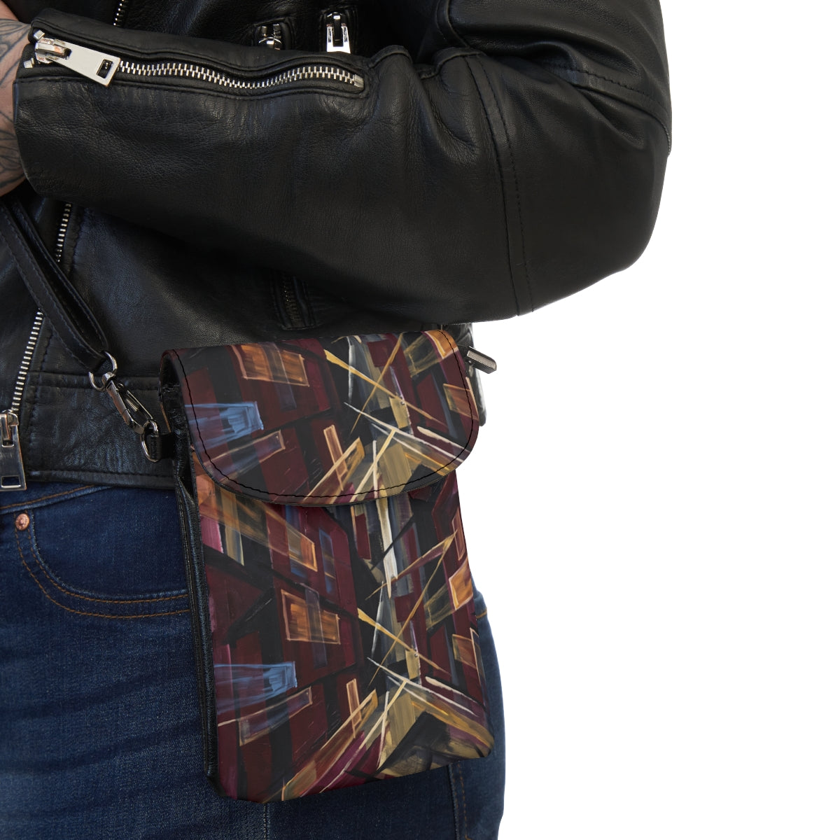 Small Cell Phone Wallet - Urban Glow | Echovira Gallery