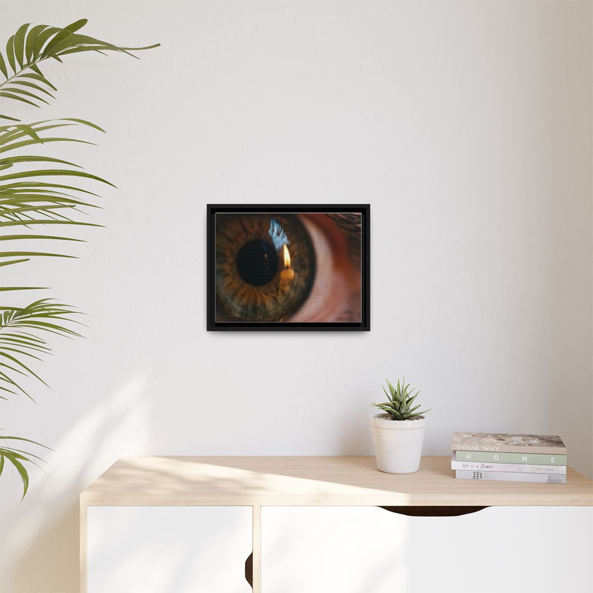 Matte Canvas, Framed - Amber Iris Reflection Fine Art Print...