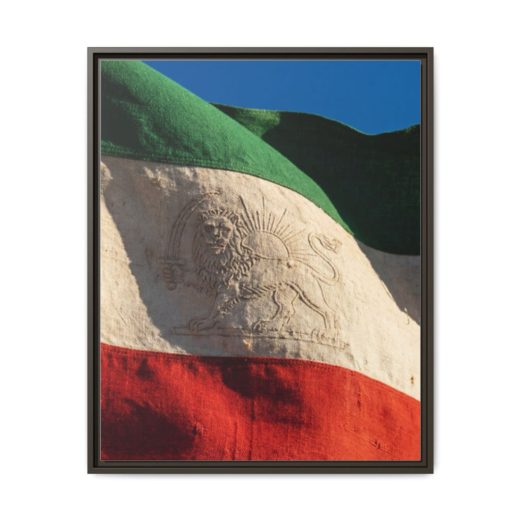 Framed Canvas Art - Distressed Flag — Espresso / 1.25"