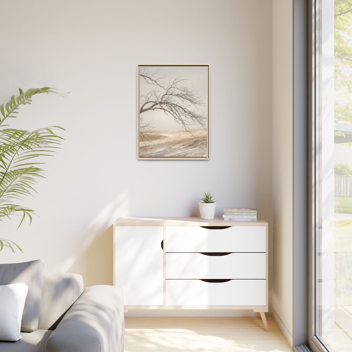 Matte Canvas, Framed - Winter Branch Solitude Landscape —......