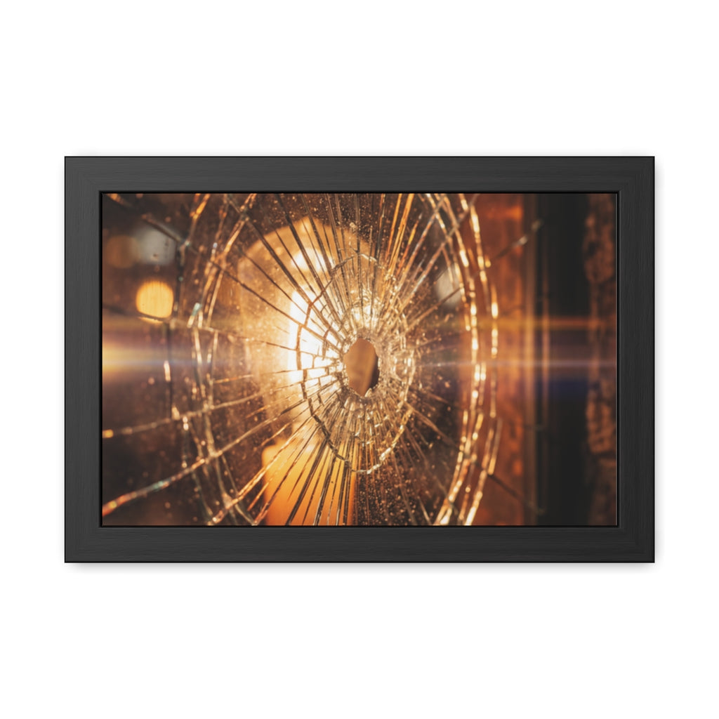 Framed Poster - Moody Fractured Glass — Landscape