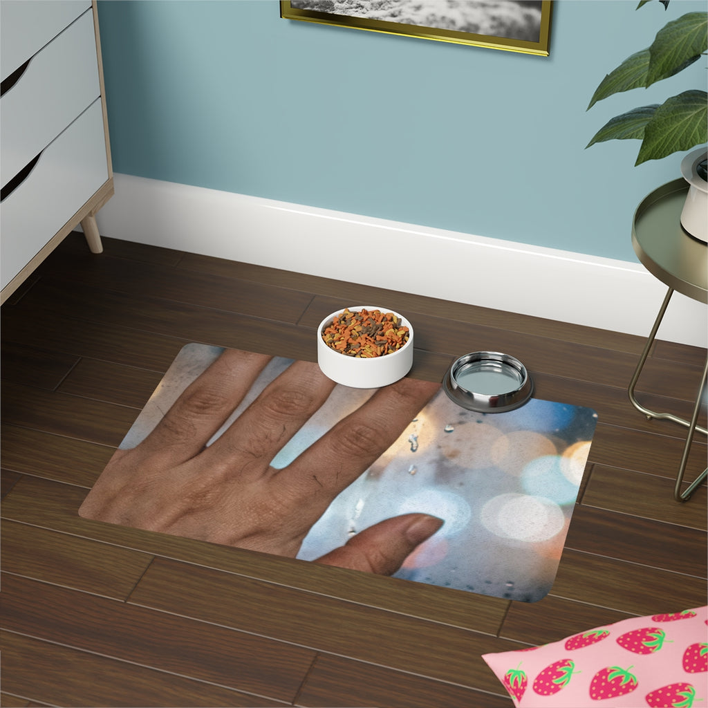 Pet Food Mat Rainy Nocturnal Window Art