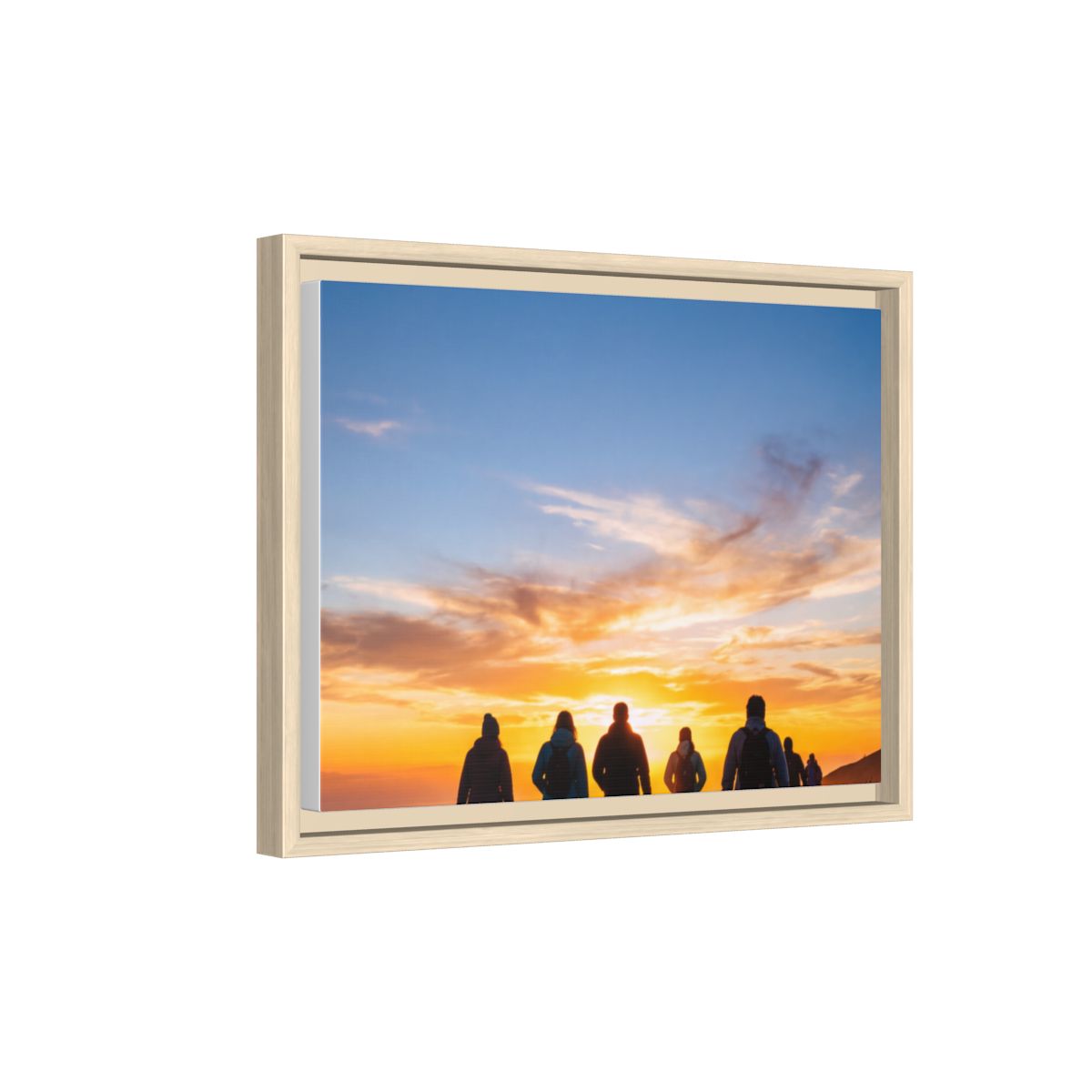 Framed Canvas - Sunset Silhouette