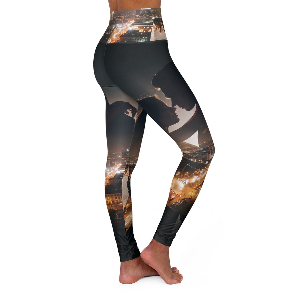 High Waisted Leggings - Midnight City Romance | Echovira...