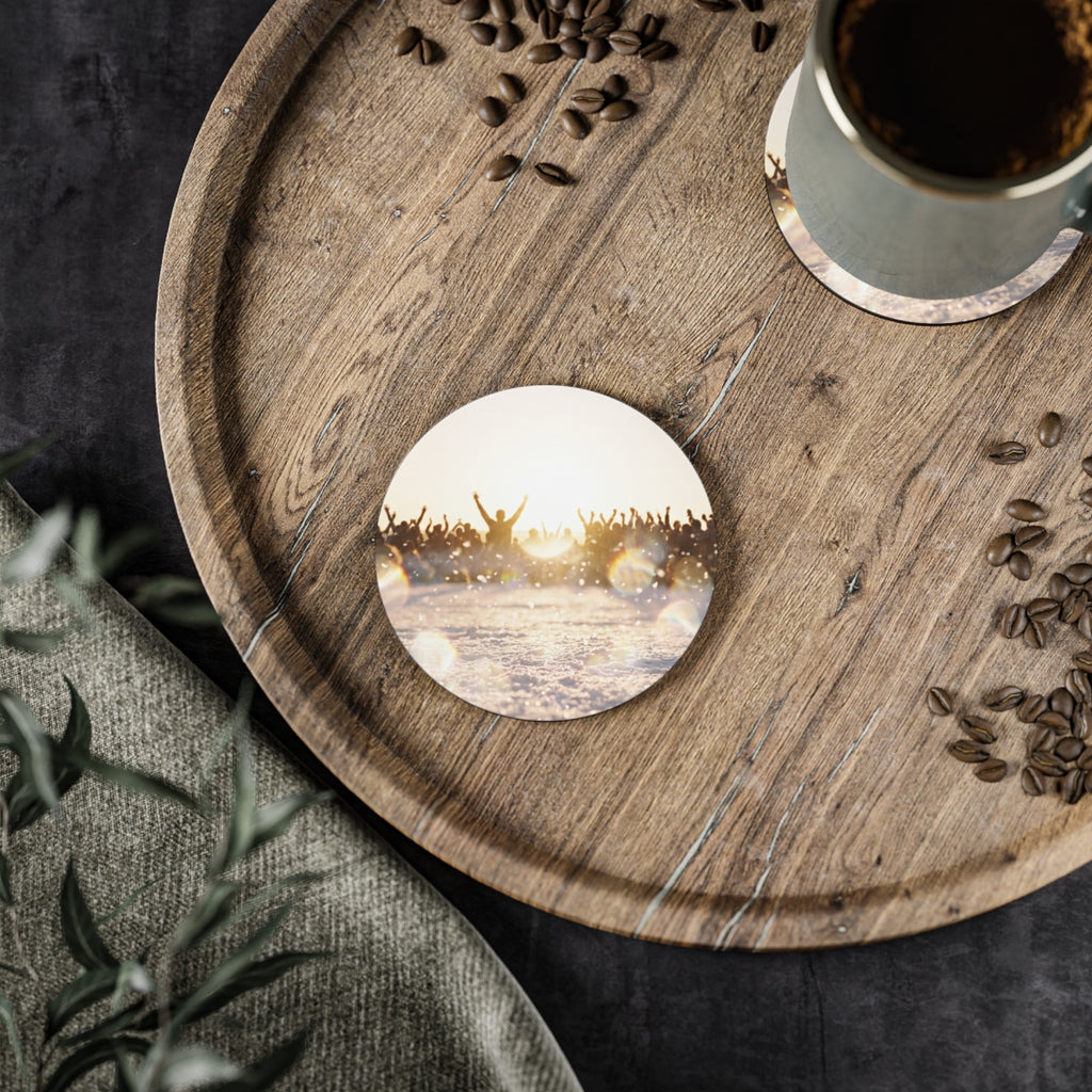 Golden Hour Crowd Celebration Coasters