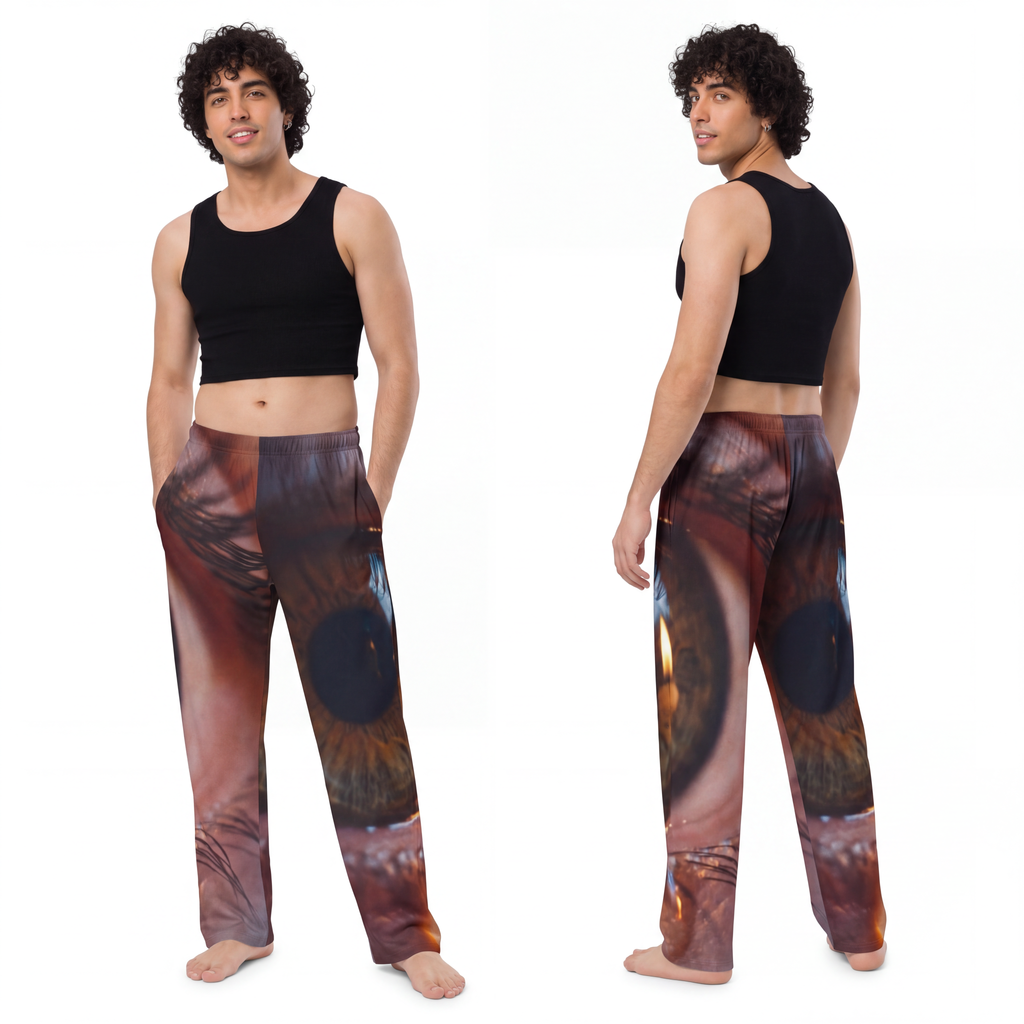 Men's Pajama Pants - Amber Iris Reflection Fine Art Print |...