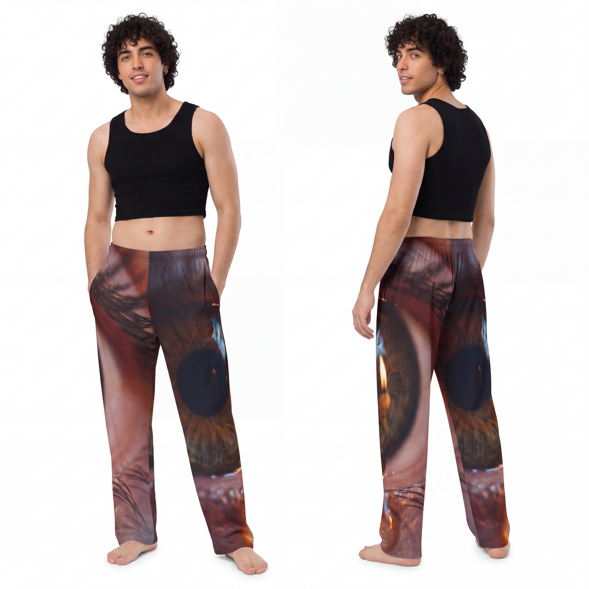 Men's Pajama Pants - Amber Iris Reflection Fine Art Print |...