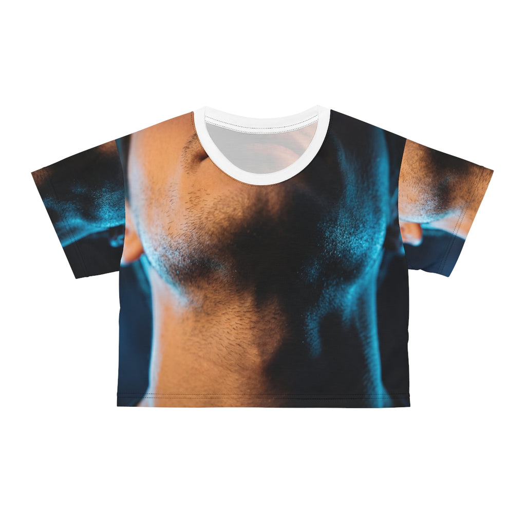 Crop Tee - Neon Horizon Portrait | Echovira Gallery