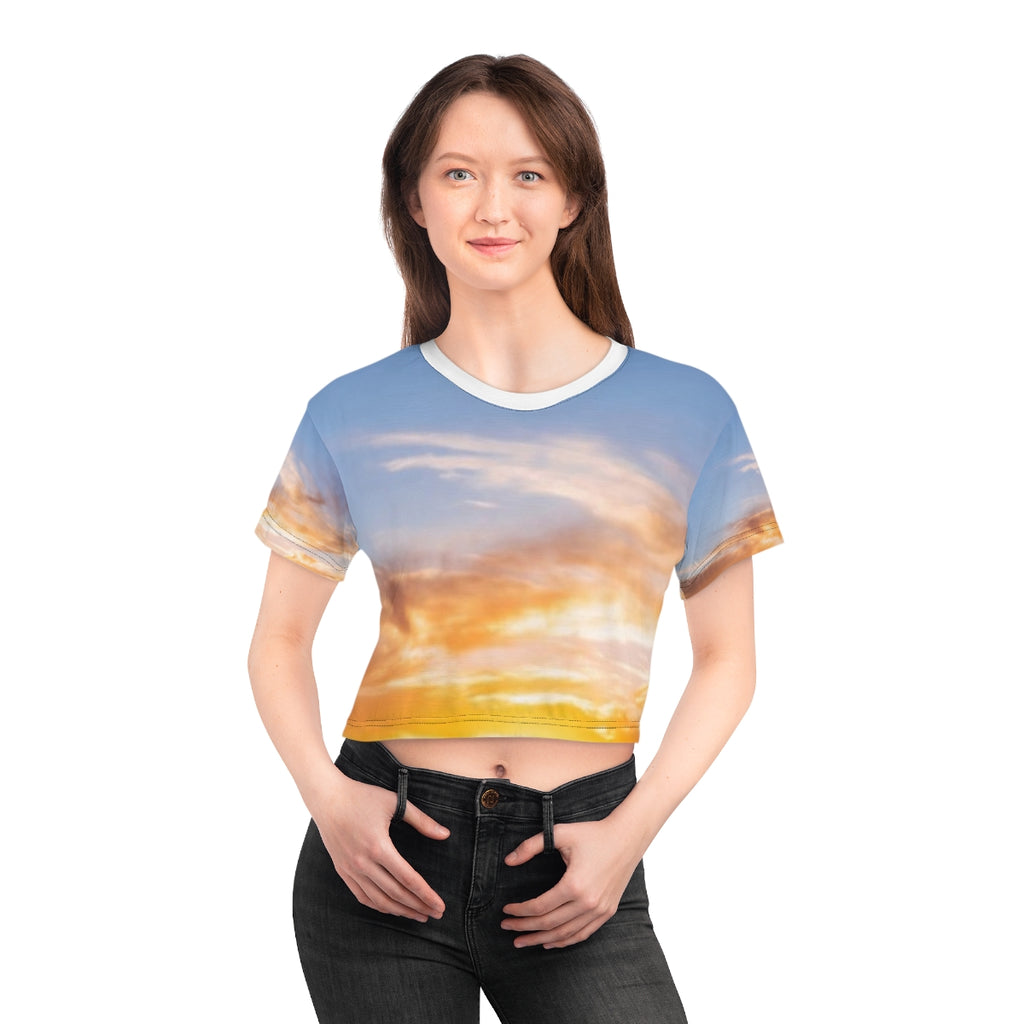 Crop Tee - Golden Hour Mountain | Echovira Gallery