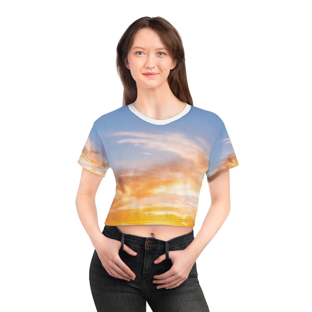 Crop Tee - Golden Hour Mountain | Echovira Gallery