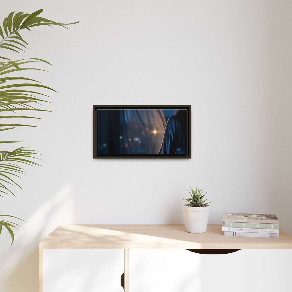 Matte Canvas, Framed - Nocturnal Solitude Silhouette —... |...