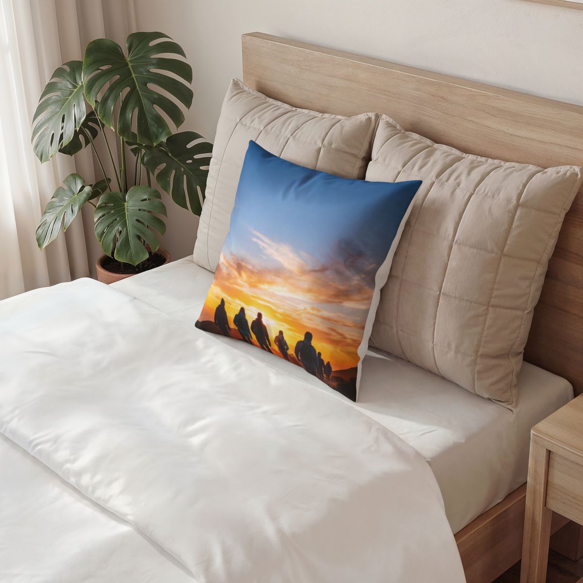 Poly Velvet Pillow - Epic Mountain Sunrise