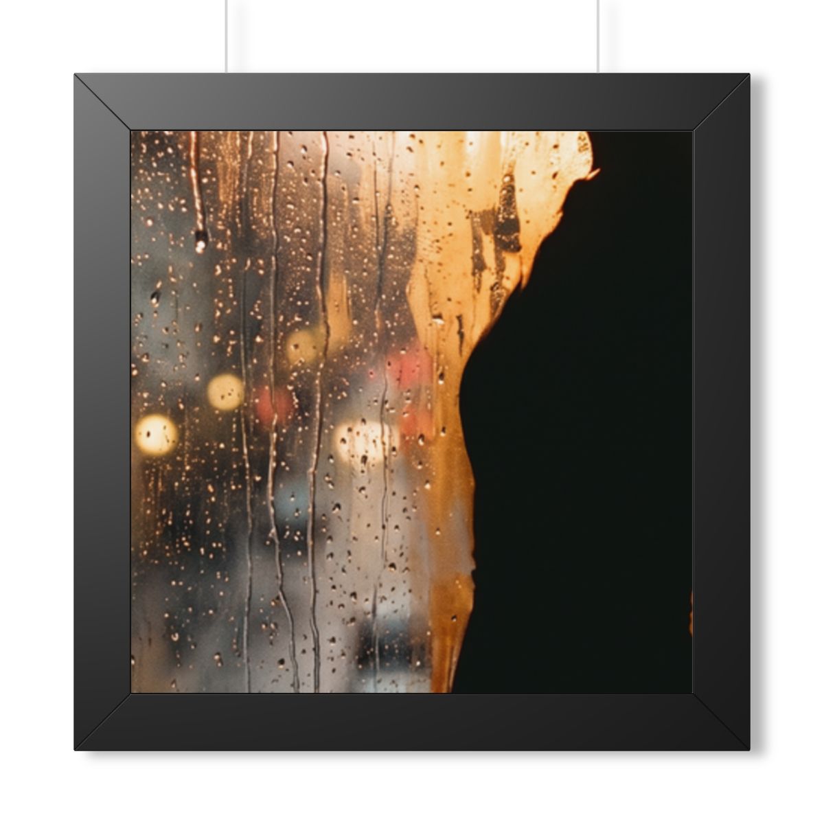 Framed Horizontal Poster - Twilight Rain — Black (14×11... |...