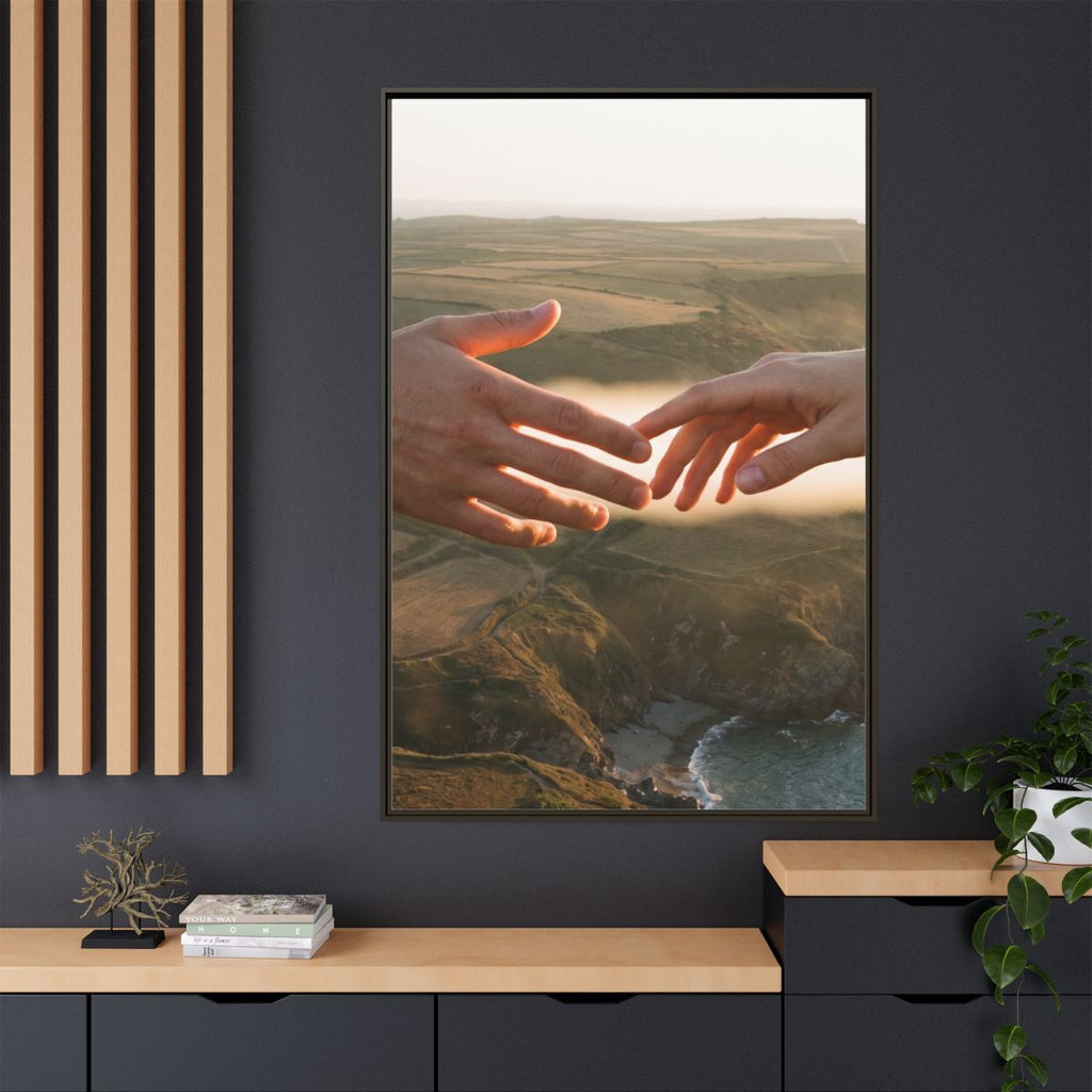 Matte Canvas, Framed - The Infinite Touch | Ethereal Coastal...