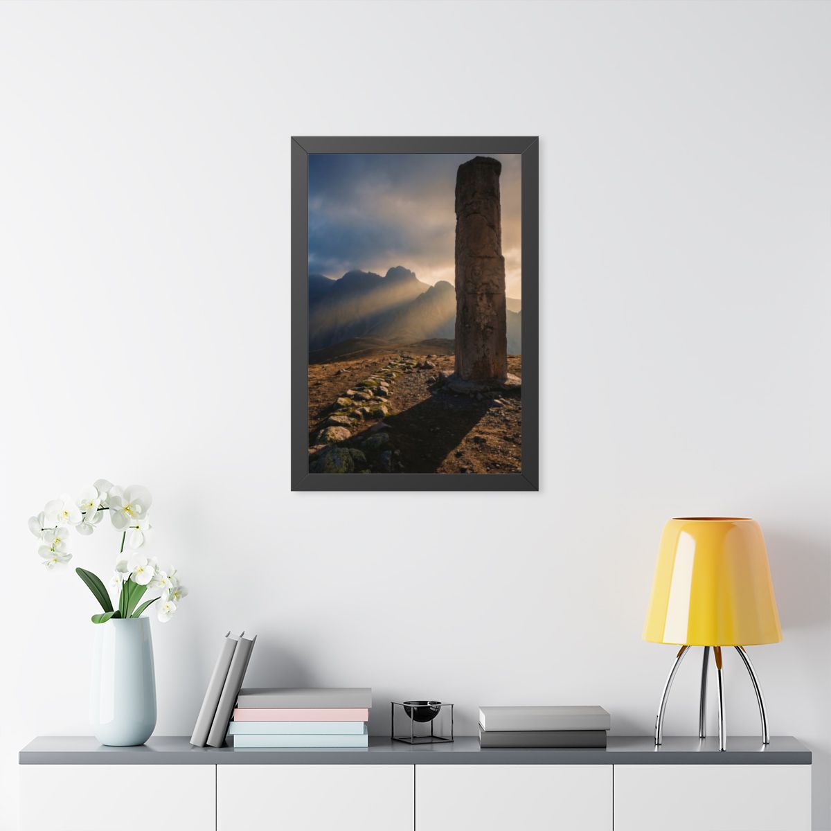Framed Vertical Poster - Mystic Monolith Ancient Persian......