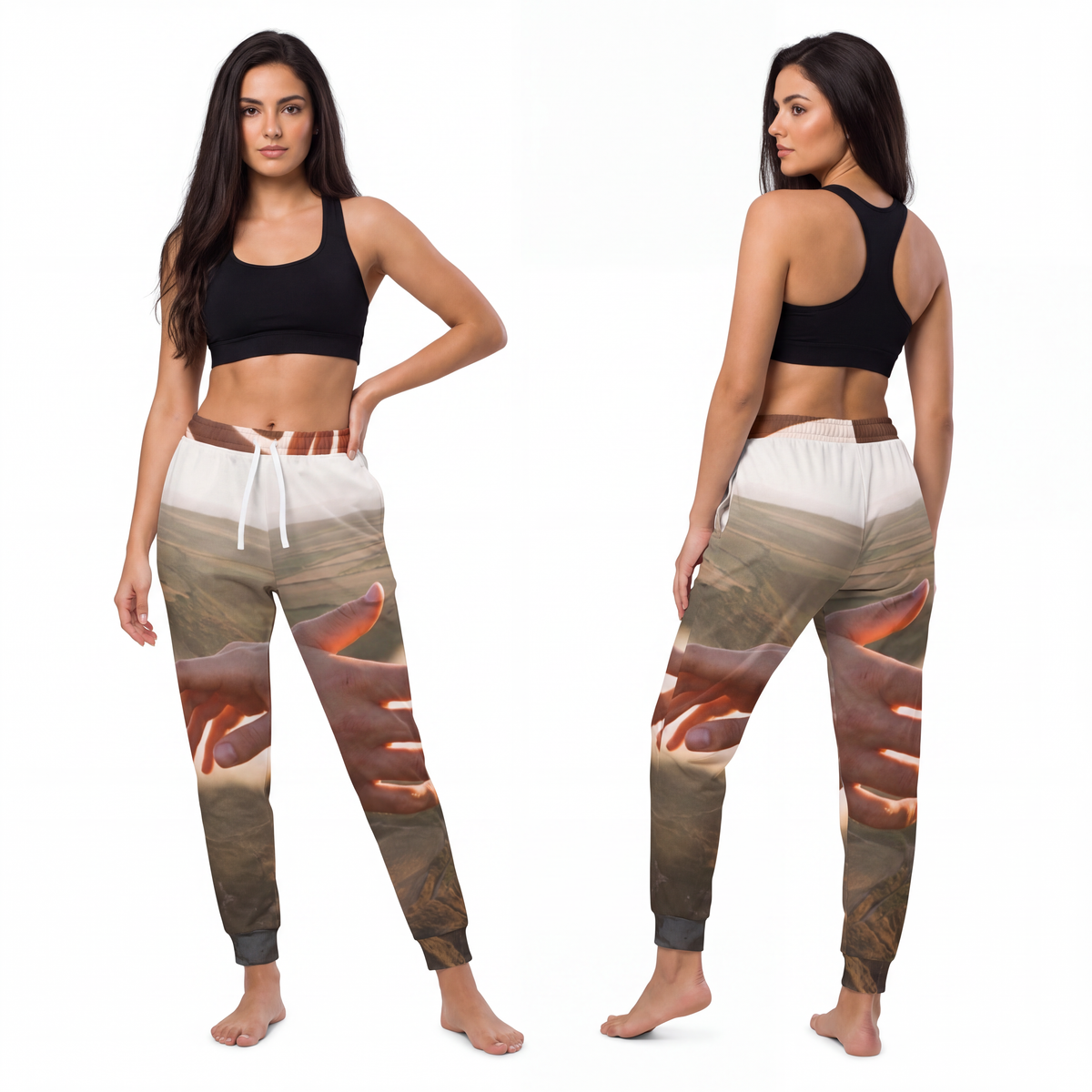 Athletic Joggers - The Infinite Touch | Ethereal Coastal Art...