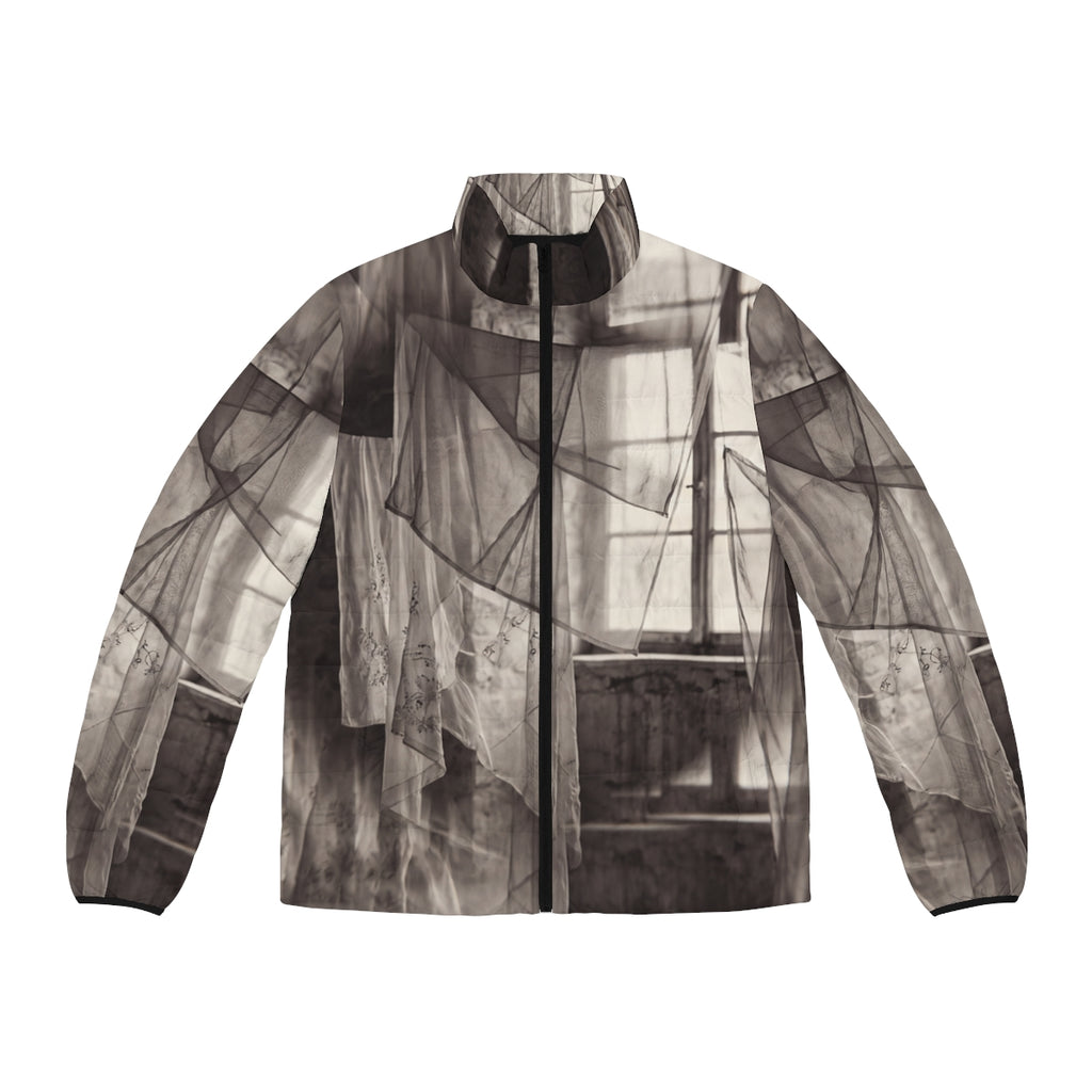 Men's Puffer Jacket - Spectral Veils | Echovira Gallery
