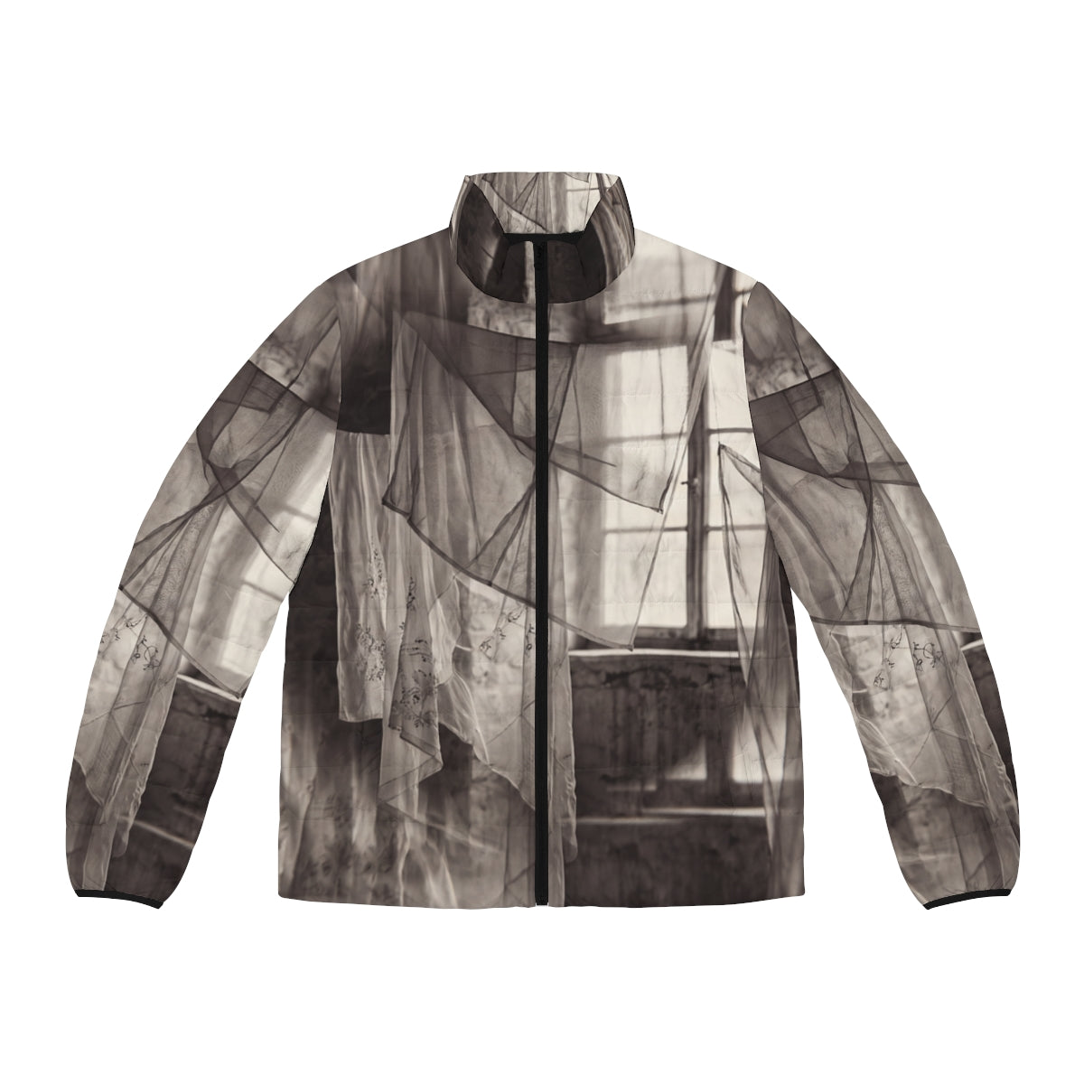 Men's Puffer Jacket - Spectral Veils | Echovira Gallery